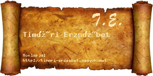 Timári Erzsébet névjegykártya